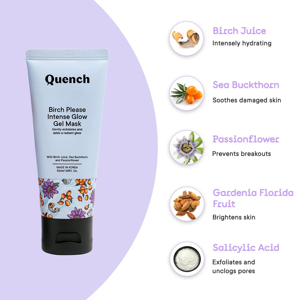 Quench Botanics Birch Please Intense Glow Gel Mask - Distacart