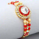 Thumbnail for American Diamond Bling Rakhi And Fruit N Nut Chocolates - Distacart