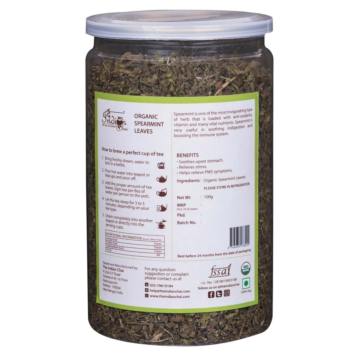 The Indian Chai - Organic Spearmint Tea - Distacart