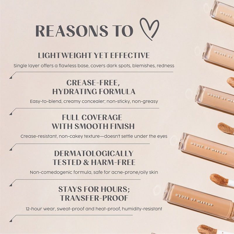 House Of Makeup Zoom In Crease-Free, Creamy Concealer - FL01 Fair To Light Skin Tone - Distacart