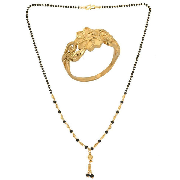 AanyaCentric Gold-plated Mangalsutra & Ring Set - Distacart