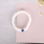 Thumbnail for NVR Men & Women Evil Eye Crystal Elasticated Bracelet - Distacart
