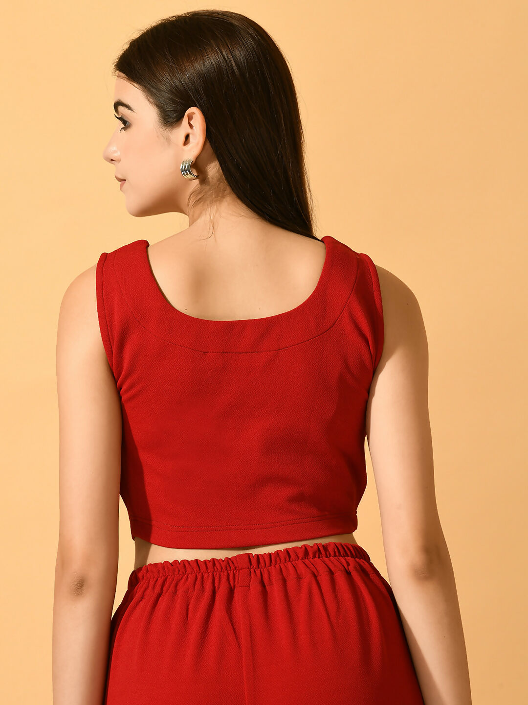 Myshka Women's Red Solid Party Top - Distacart