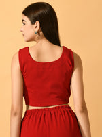 Thumbnail for Myshka Women's Red Solid Party Top - Distacart