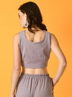 Thumbnail for Myshka Women's Lavender Solid Party Top - Distacart