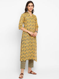 Thumbnail for Women Cotton Printed Kurta Pant Set - Rasiya