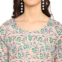Thumbnail for Women Peach Printed Kurta Pant Set - Rasiya