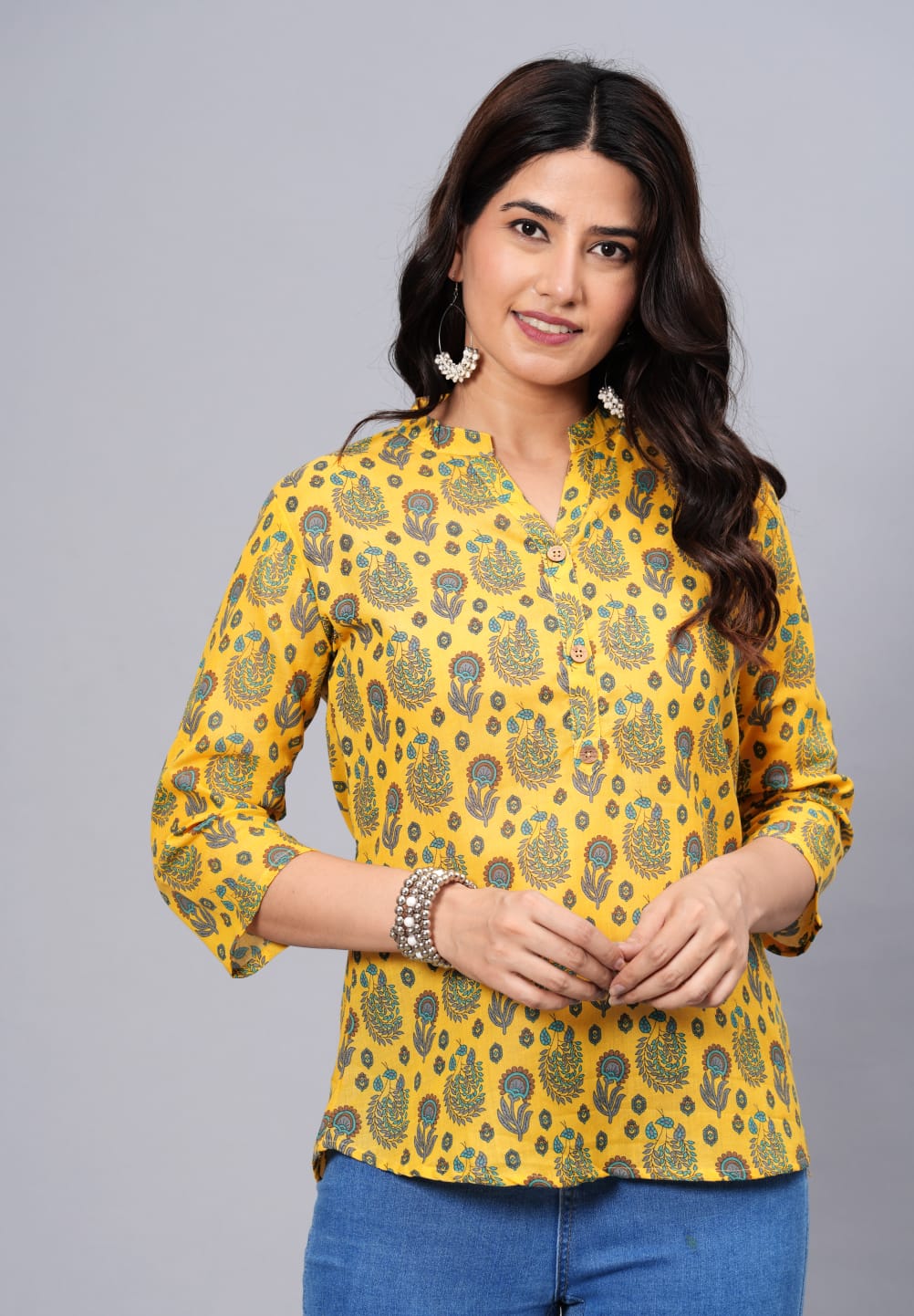 Women Elegant Printed Cotton Top - Rasiya