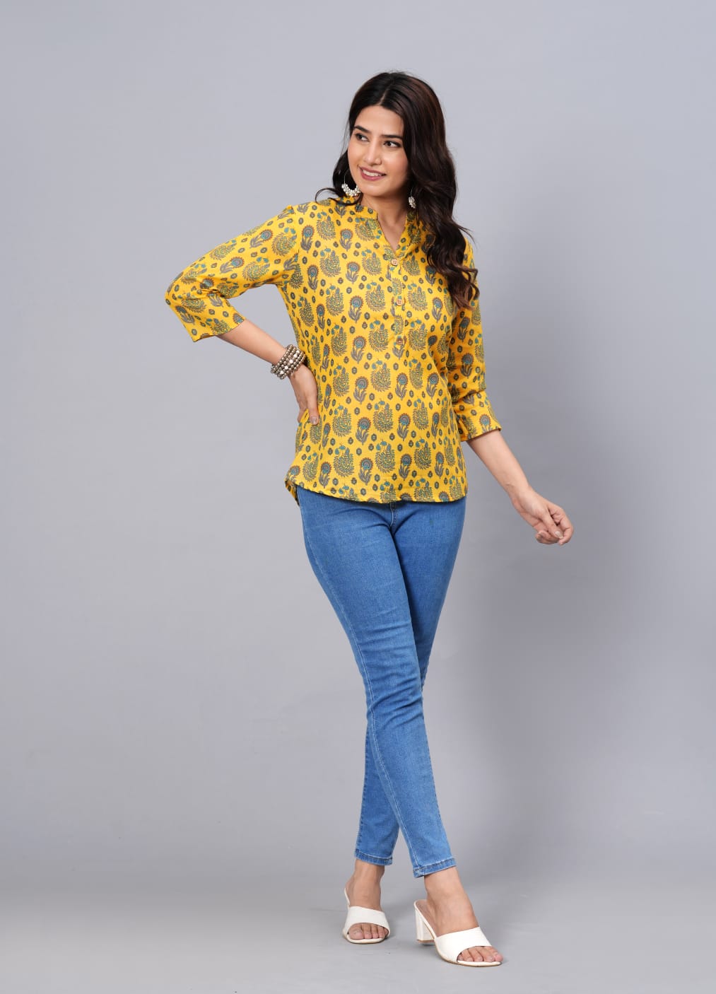 Women Elegant Printed Cotton Top - Rasiya