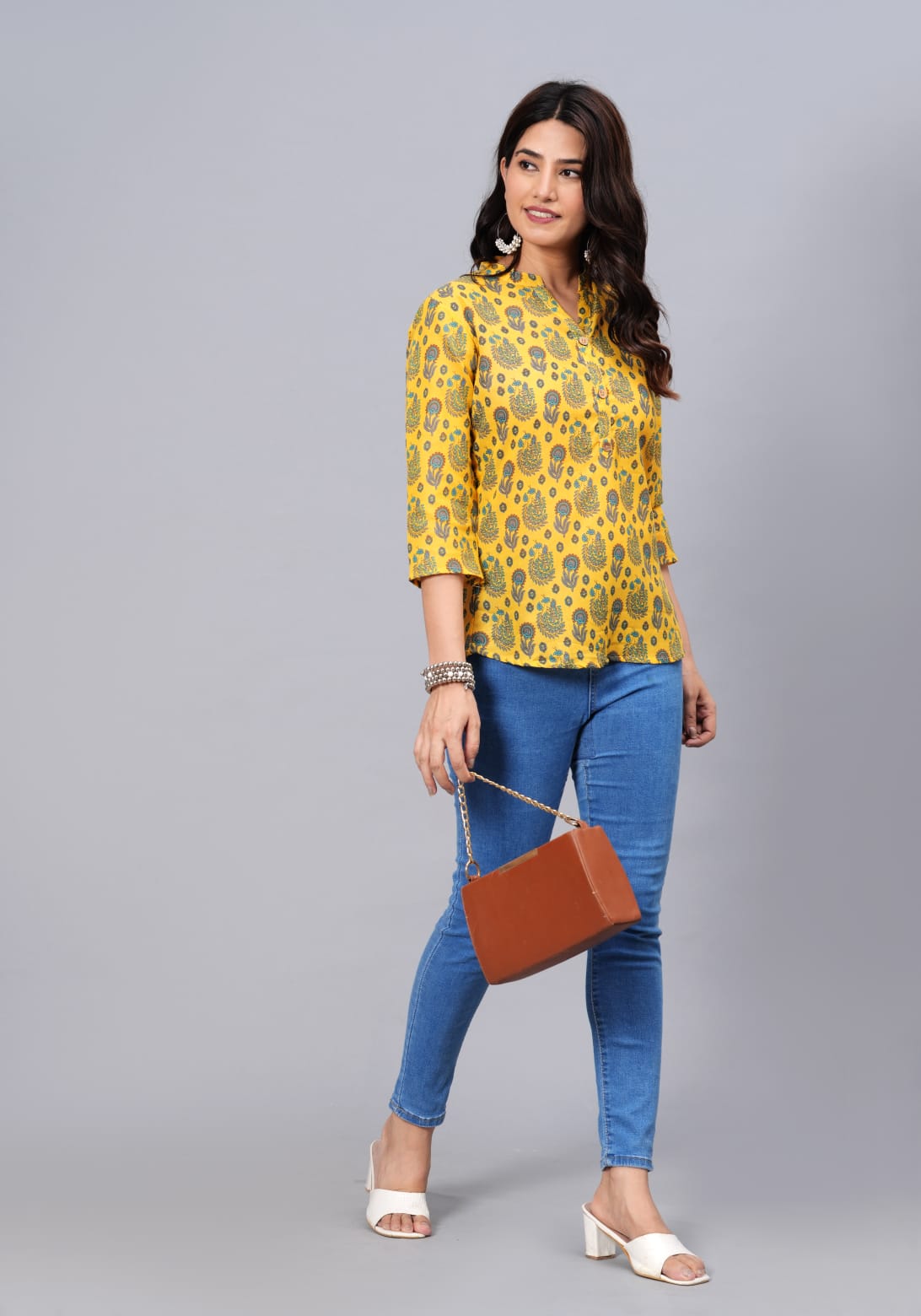 Women Elegant Printed Cotton Top - Rasiya