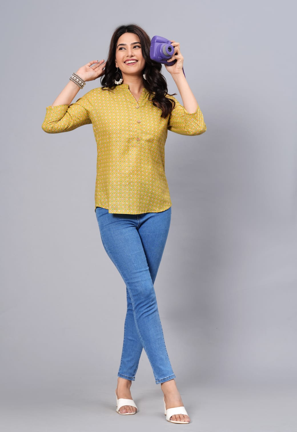Women Elegant Printed Cotton Top - Rasiya