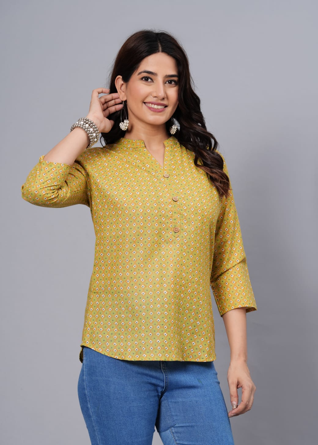Women Elegant Printed Cotton Top - Rasiya