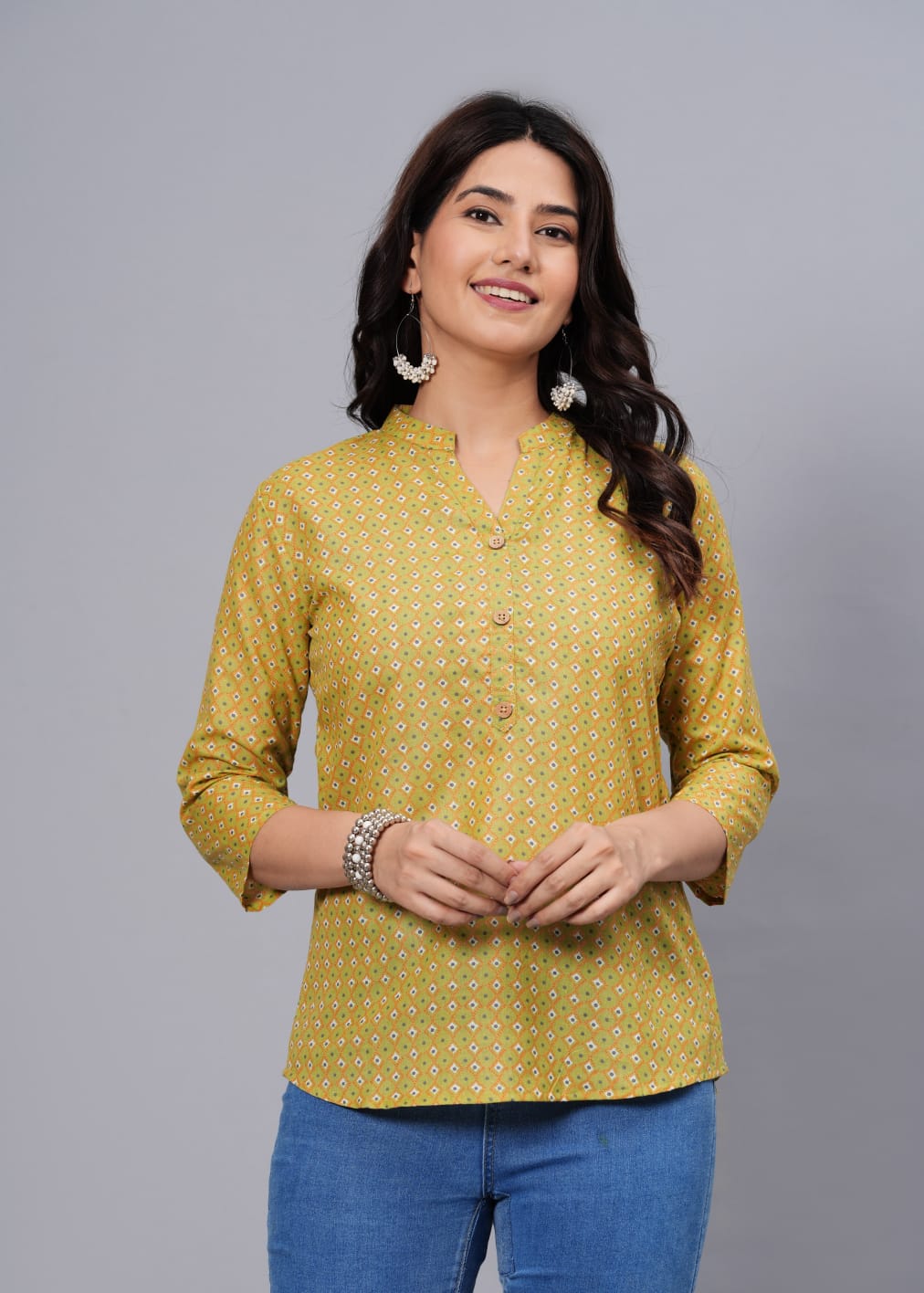 Women Elegant Printed Cotton Top - Rasiya