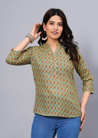 Thumbnail for Women Elegant Printed Cotton Top - Rasiya