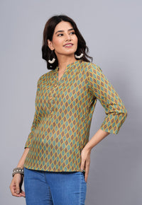 Thumbnail for Women Elegant Printed Cotton Top - Rasiya