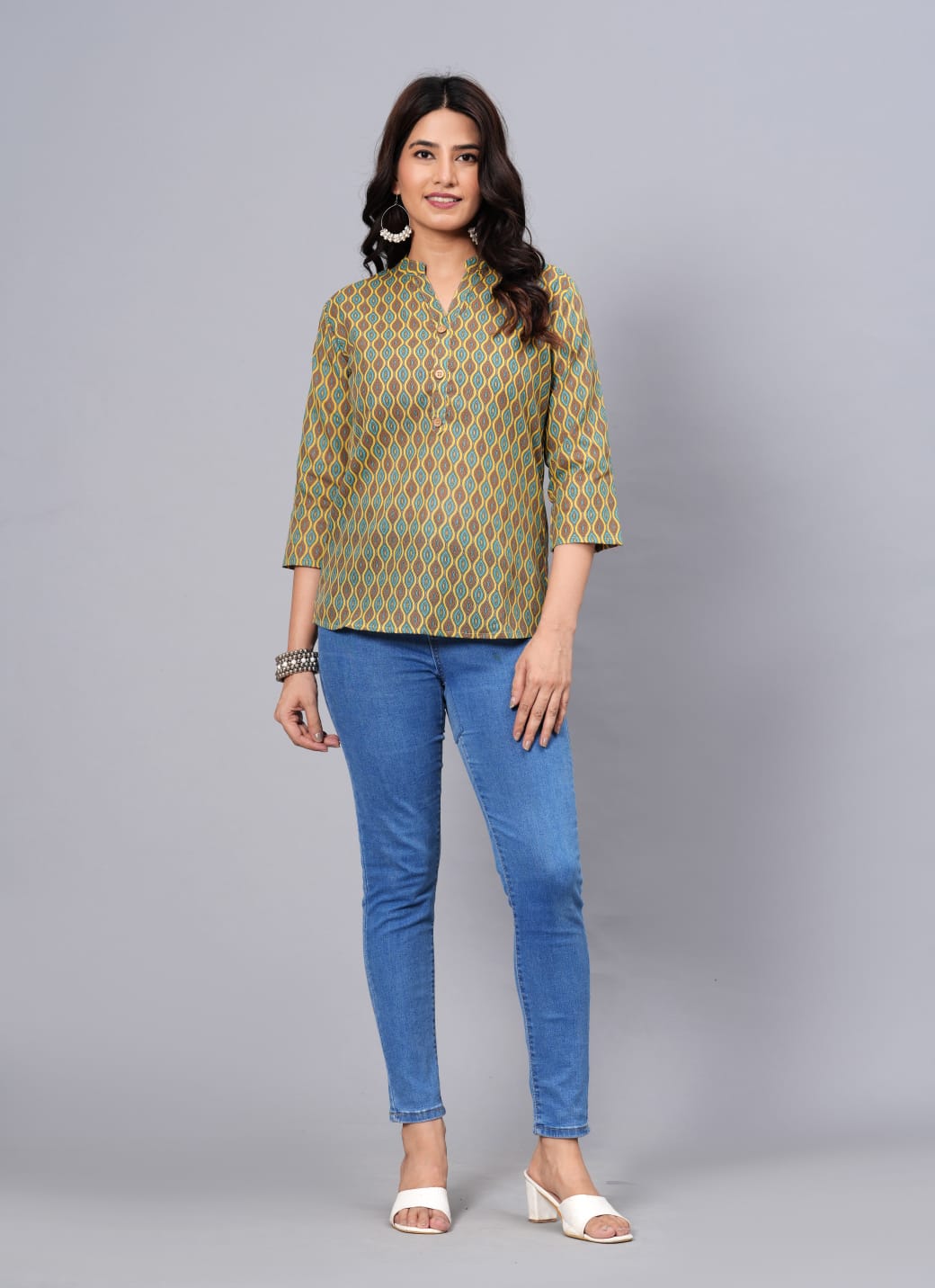 Women Elegant Printed Cotton Top - Rasiya