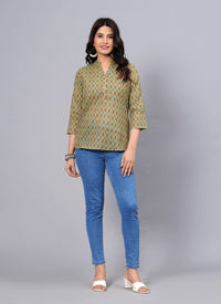 Thumbnail for Women Elegant Printed Cotton Top - Rasiya