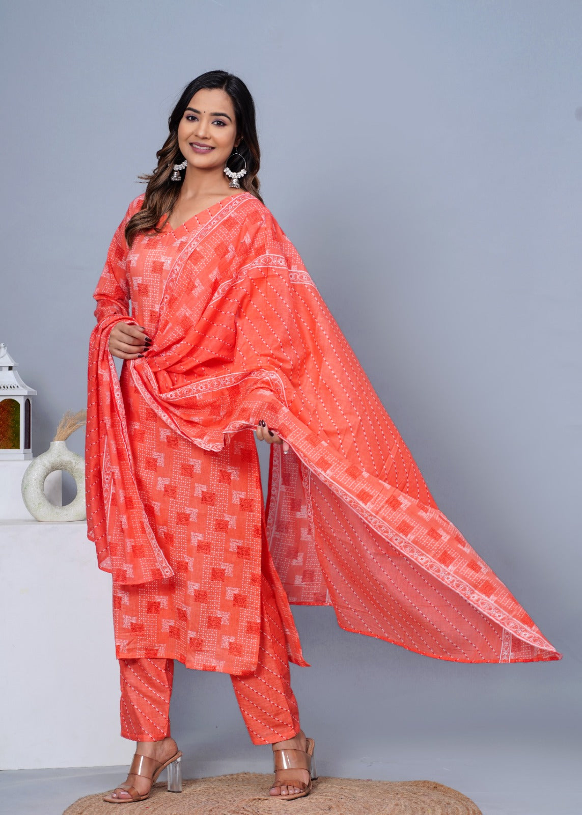 Women Stylish Cotton Kurta with Pant and Dupatta Set - Rasiya