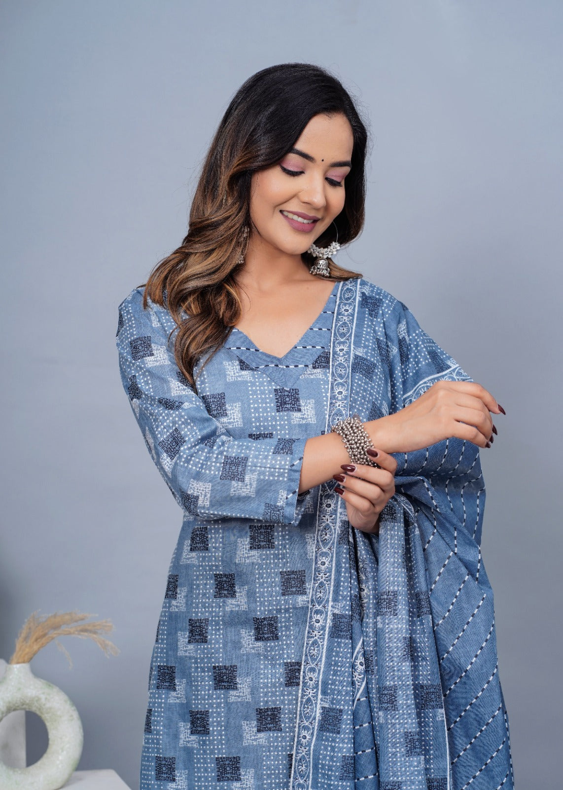 Women Stylish Cotton Kurta with Pant and Dupatta Set - Rasiya