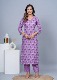 Thumbnail for Women Stylish Cotton Kurta with Pant and Dupatta Set - Rasiya