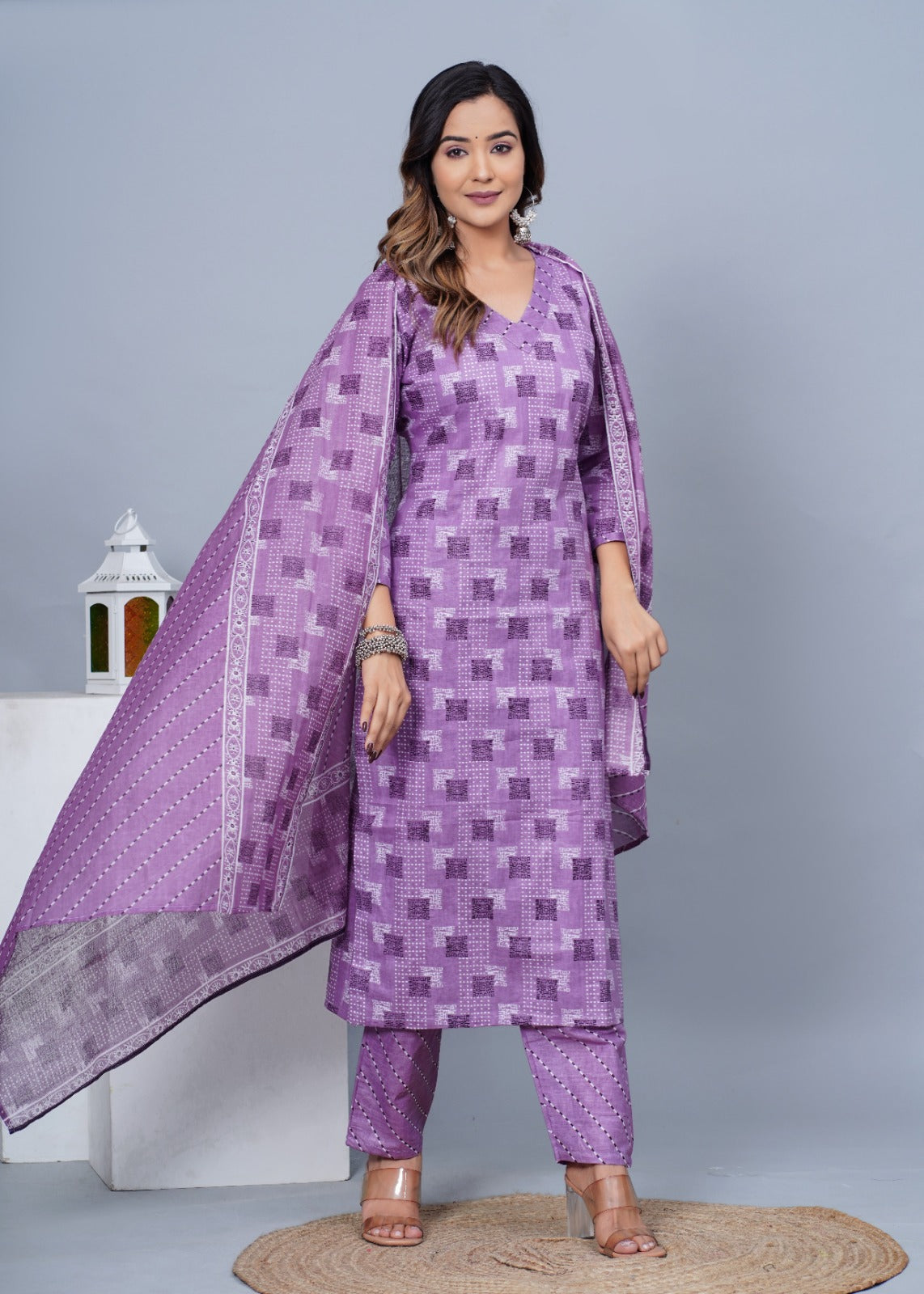 Women Stylish Cotton Kurta with Pant and Dupatta Set - Rasiya