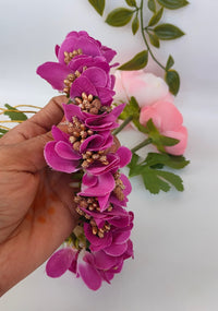 Thumbnail for Arificial Purple Orchids Flower Gajra - Distacart