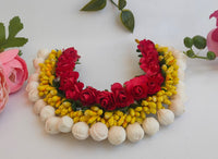 Thumbnail for Red & Yellow Flower Hair Gajra - Distacart