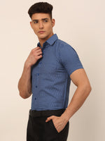 Thumbnail for Jainish Men's Mens Brought Checked Formal shirts - Blue - Distacart