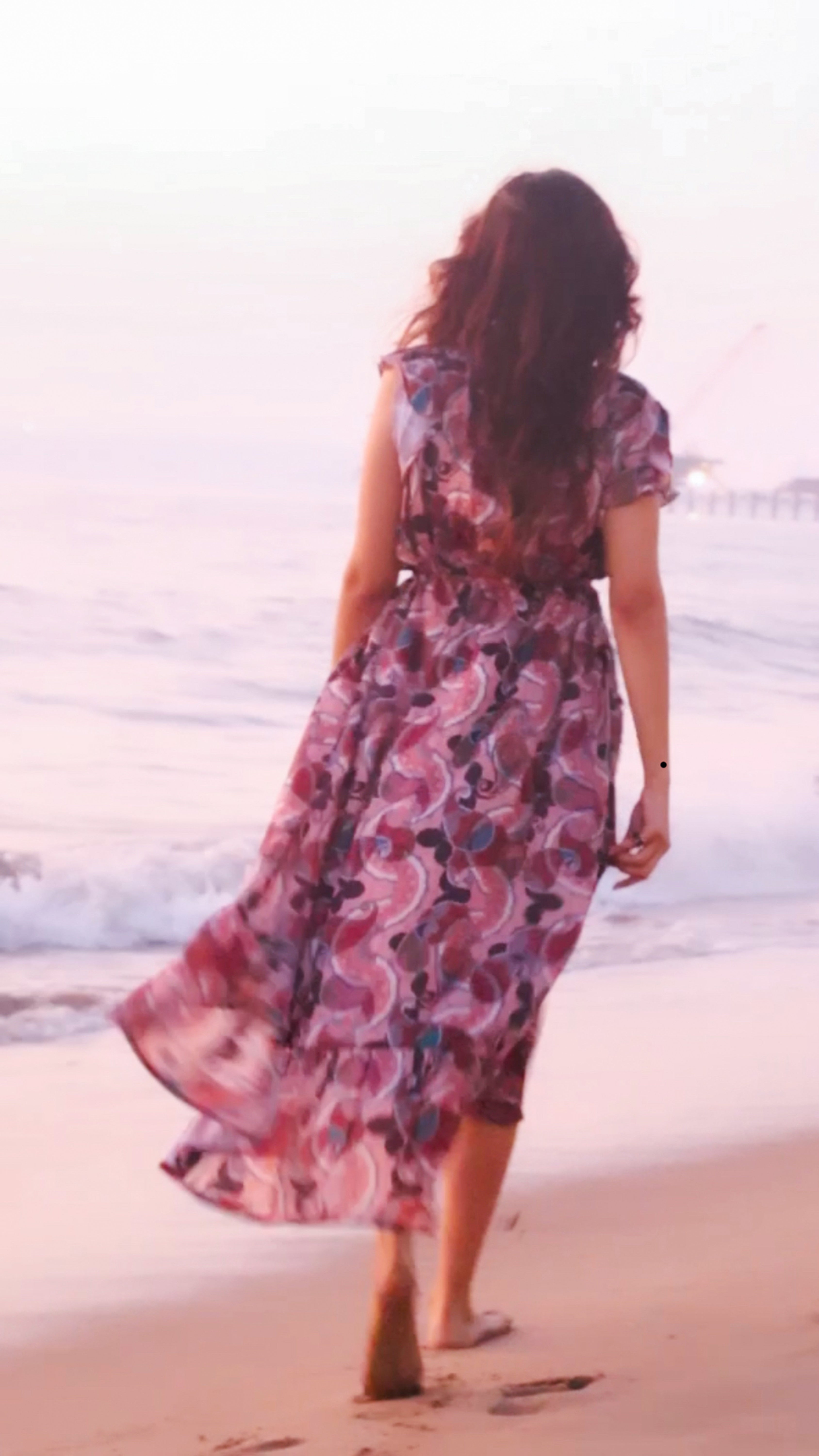 Noroke Sustainable fabric | Bemberg Brown Printed High Low Dress - Distacart