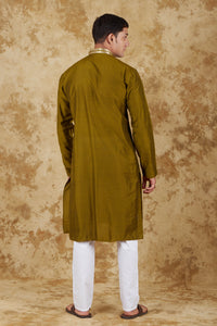Thumbnail for Bluesaanchi Men's Mirror Magic Field Drab Kurta Set