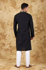 Thumbnail for Bluesaanchi Men's Mirror Magic Black Kurta Set - Distacart