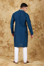 Thumbnail for Bluesaanchi Men's Mirror Magic Berkeley Blue Kurta Set - Distacart