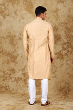 Thumbnail for Bluesaanchi Men's Sunshine Handwoven Embroidered CornsilkKurta Set - Distacart