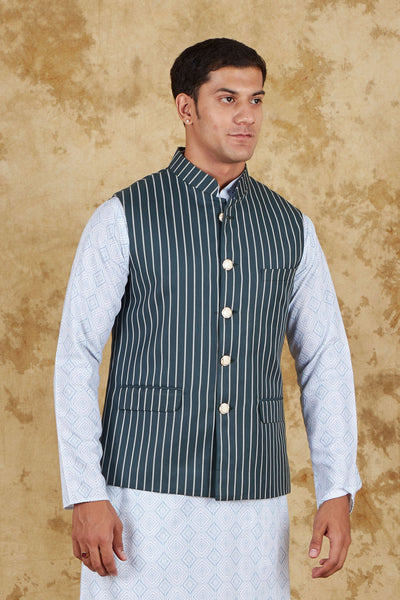 Bluesaanchi Men's Dark Slate Grey Waistcoat
