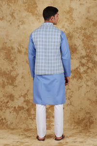 Thumbnail for Bluesaanchi Men's Uranian Blue Waistcoat Kurta Pajama Set