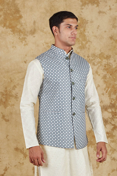 Bluesaanchi Men's Cream Waistcoat