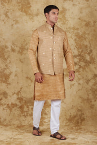 Thumbnail for Bluesaanchi Men's Khaki Waistcoat Kurta Pajama Set