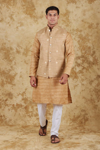 Thumbnail for Bluesaanchi Men's Khaki Waistcoat Kurta Pajama Set
