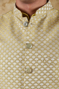 Thumbnail for Bluesaanchi Men's Jacquard Citron Waistcoat Kurta Pajama Set