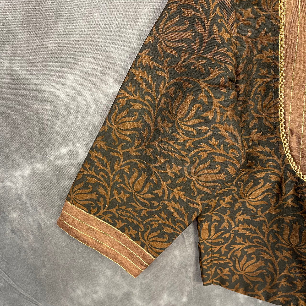 Wood Wish Brown Coloured Cotton Silk Ready to Wear Blouse - kapda Tailor - Distacart