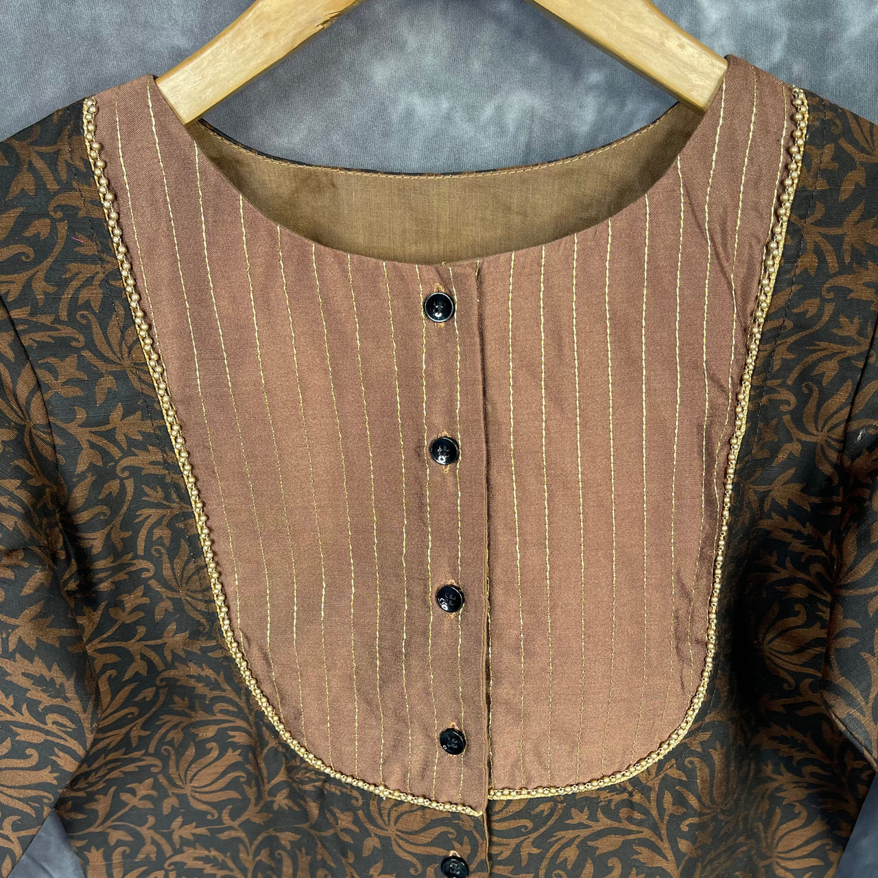 Wood Wish Brown Coloured Cotton Silk Ready to Wear Blouse - kapda Tailor - Distacart