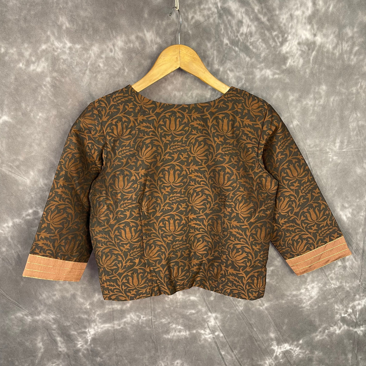 Wood Wish Brown Coloured Cotton Silk Ready to Wear Blouse - kapda Tailor - Distacart