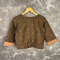 Thumbnail for Wood Wish Brown Coloured Cotton Silk Ready to Wear Blouse - kapda Tailor - Distacart