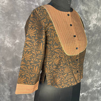 Thumbnail for Wood Wish Brown Coloured Cotton Silk Ready to Wear Blouse - kapda Tailor - Distacart