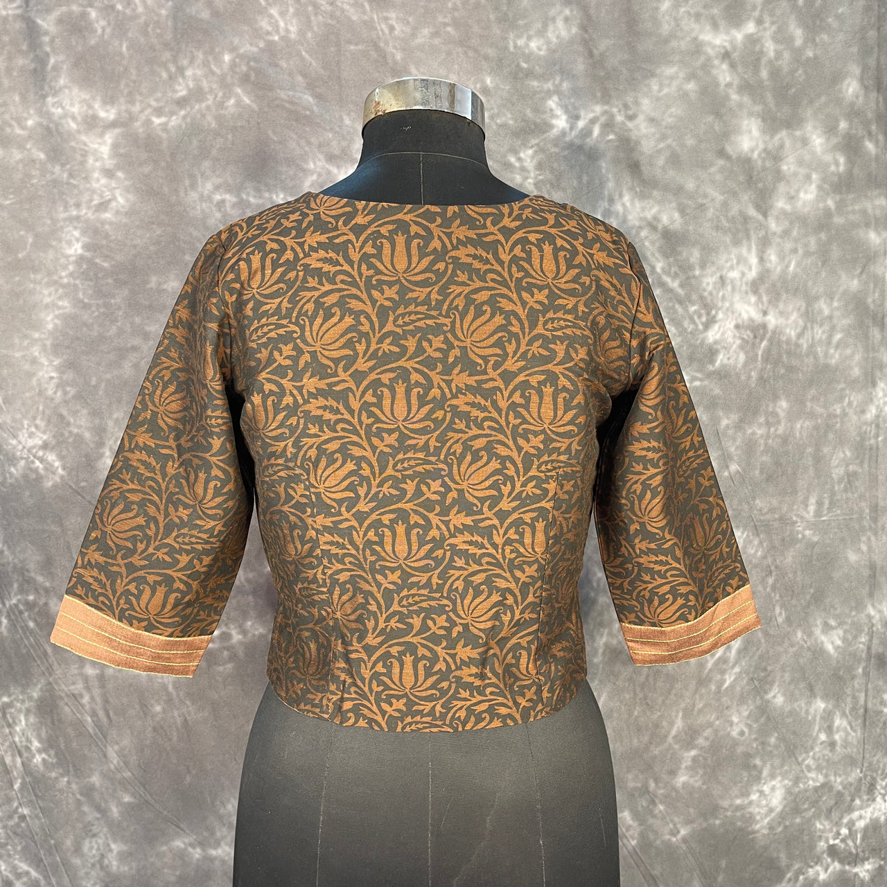 Wood Wish Brown Coloured Cotton Silk Ready to Wear Blouse - kapda Tailor - Distacart
