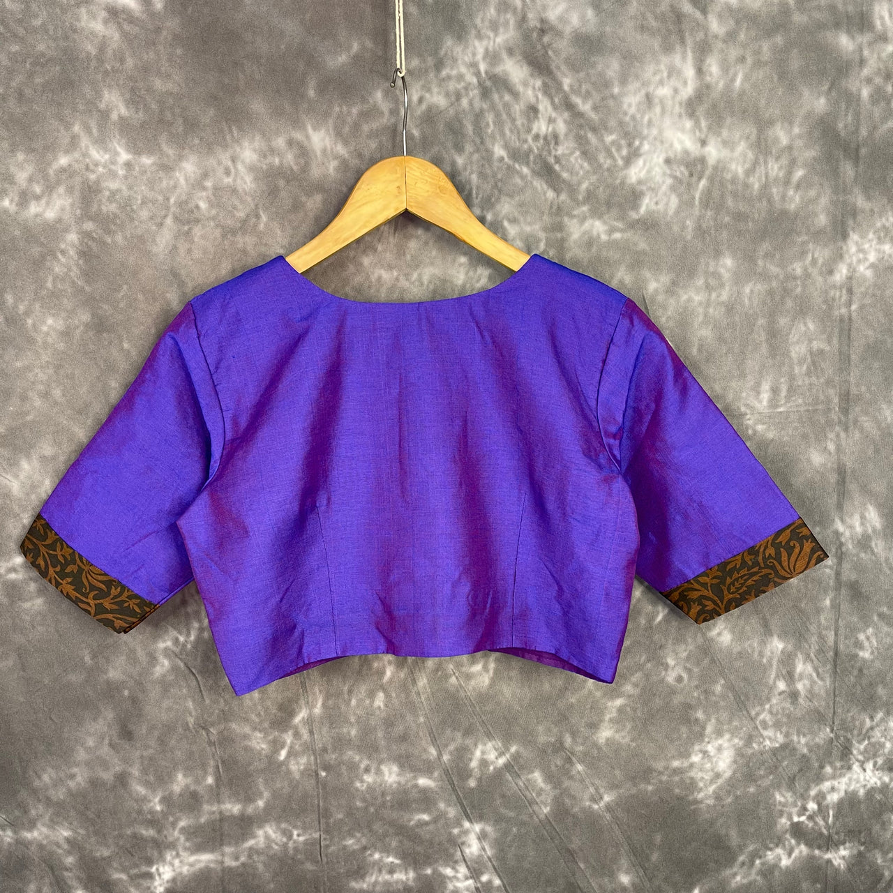 Greeky Blush Purple / Brown Coloured Cotto Silk/Cotton Silk Printed Ready to Wear Blouse - kapda Tailor - Distacart