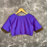 Thumbnail for Greeky Blush Purple / Brown Coloured Cotto Silk/Cotton Silk Printed Ready to Wear Blouse - kapda Tailor - Distacart