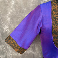Thumbnail for Greeky Blush Purple / Brown Coloured Cotto Silk/Cotton Silk Printed Ready to Wear Blouse - kapda Tailor - Distacart