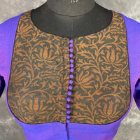 Thumbnail for Greeky Blush Purple / Brown Coloured Cotto Silk/Cotton Silk Printed Ready to Wear Blouse - kapda Tailor - Distacart