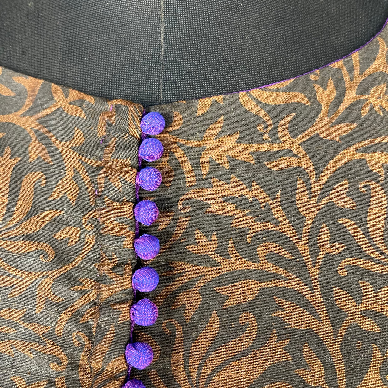 Greeky Blush Purple / Brown Coloured Cotto Silk/Cotton Silk Printed Ready to Wear Blouse - kapda Tailor - Distacart